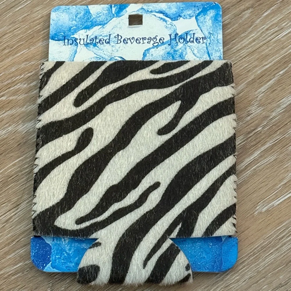 NWT Boutique Can Cooler Koozie Holders Lot of 3 Leopard Blue Camo Zebra